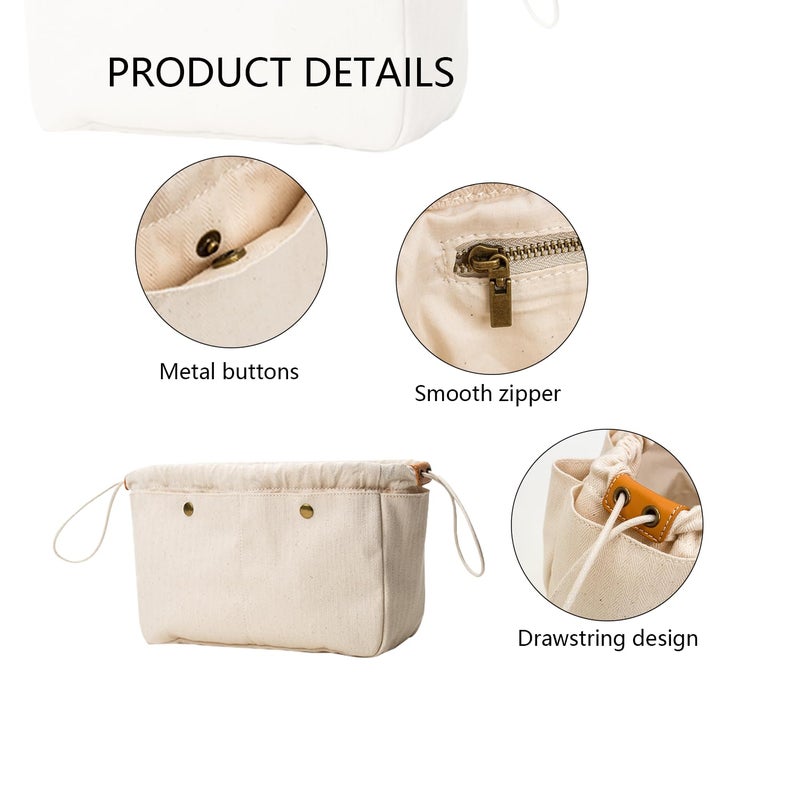 YONBEN Bag Divider Cotton Canvas Tote Organizer Insert large Handbag Extra Large Purse (L) - Image 4