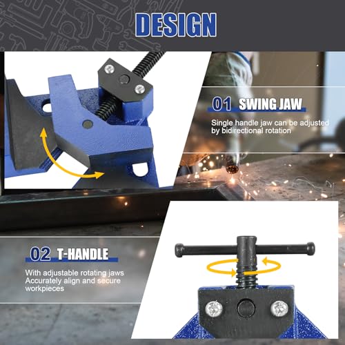 FLKQC Heavy Duty 90 Degree Cast Iron Welders Angle Clamp - Two Axis Welding Clamp - Self Centering Jig and Fixture Clamp for Woodworking - Image 4