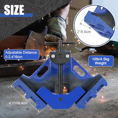 FLKQC Heavy Duty 90 Degree Cast Iron Welders Angle Clamp - Two Axis Welding Clamp - Self Centering Jig and Fixture Clamp for Woodworking - Image 2
