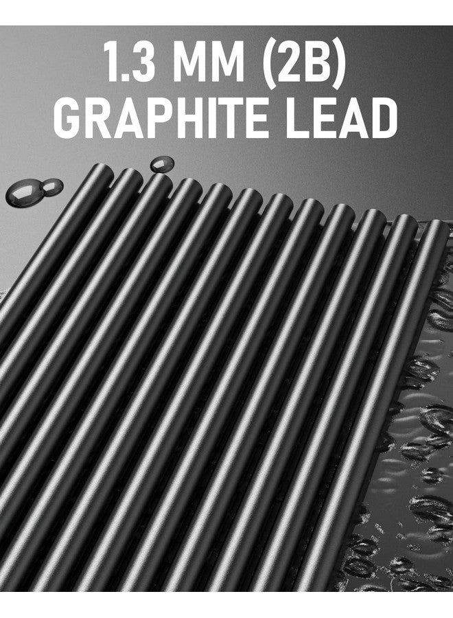 Nicpro 36 Pcs 1.3 Mm Lead Refills, Break Resistant Weatherproof Mechanical Pencil Refills 1.3 Mm (2B), 12 Pack Per Tube, Lead Length 120Mm, 3 Tubes- Black - Image 2