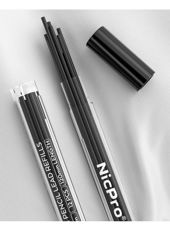 Nicpro 36 Pcs 1.3 Mm Lead Refills, Break Resistant Weatherproof Mechanical Pencil Refills 1.3 Mm (2B), 12 Pack Per Tube, Lead Length 120Mm, 3 Tubes- Black - Image 3