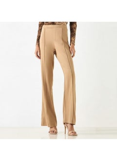 2Xtremz 2Xtremz Solid Flared Leggings with Pintuck Detail and Elasticated Waistband  - Image 3