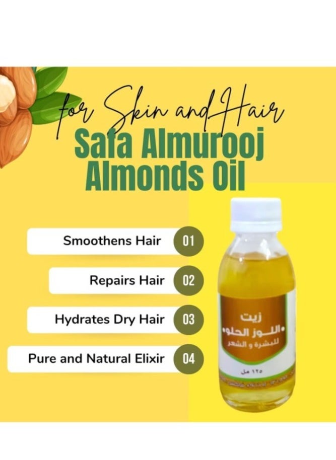 Safa Almurooj - Almonds Oil For Skin & Hair125ml - Image 1