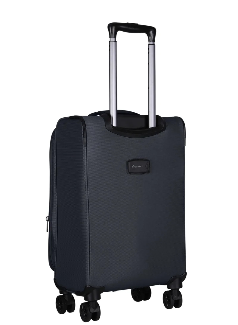 eminent Expandable Luggage Trolley Bag Soft Suitcase for Unisex Travel Polyester Shell Lightweight with TSA lock Double Spinner Wheels E765SZ Carry On 20 Inch Black