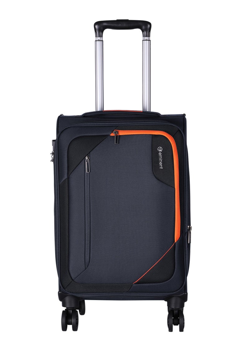 إيمينينت حقيبة سفر بعجلات قابلة للتمدد من البوليستر خفيفة الوزن مع قفل  بعجلات مزدوجة مقاس  بوصة أسود - Image 2