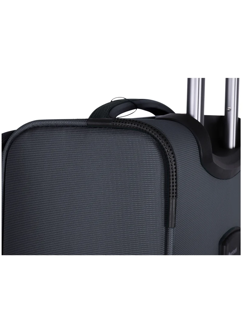 eminent Expandable Luggage Trolley Bag Soft Suitcase for Unisex Travel Polyester Shell Lightweight with TSA lock Double Spinner Wheels E765SZ Carry On 20 Inch Black