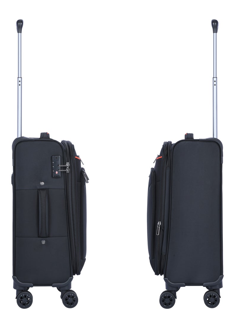 إيمينينت حقيبة سفر بعجلات قابلة للتمدد من البوليستر خفيفة الوزن مع قفل  بعجلات مزدوجة مقاس  بوصة أسود - Image 4