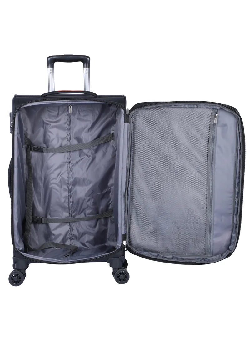 eminent Expandable Luggage Trolley Bag Soft Suitcase for Unisex Travel Polyester Shell Lightweight with TSA lock Double Spinner Wheels E765SZ Carry On 20 Inch Black