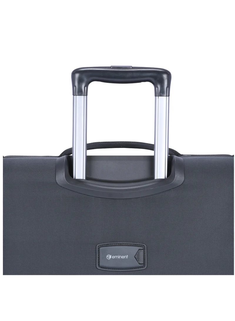 eminent Expandable Luggage Trolley Bag Soft Suitcase for Unisex Travel Polyester Shell Lightweight with TSA lock Double Spinner Wheels E765SZ Carry On 20 Inch Black