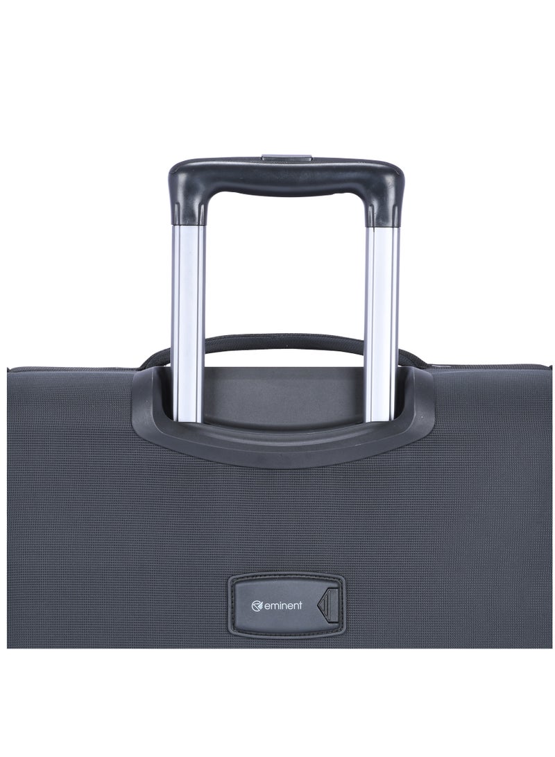 إيمينينت حقيبة سفر بعجلات قابلة للتمدد من البوليستر خفيفة الوزن مع قفل  بعجلات مزدوجة مقاس  بوصة أسود - Image 5