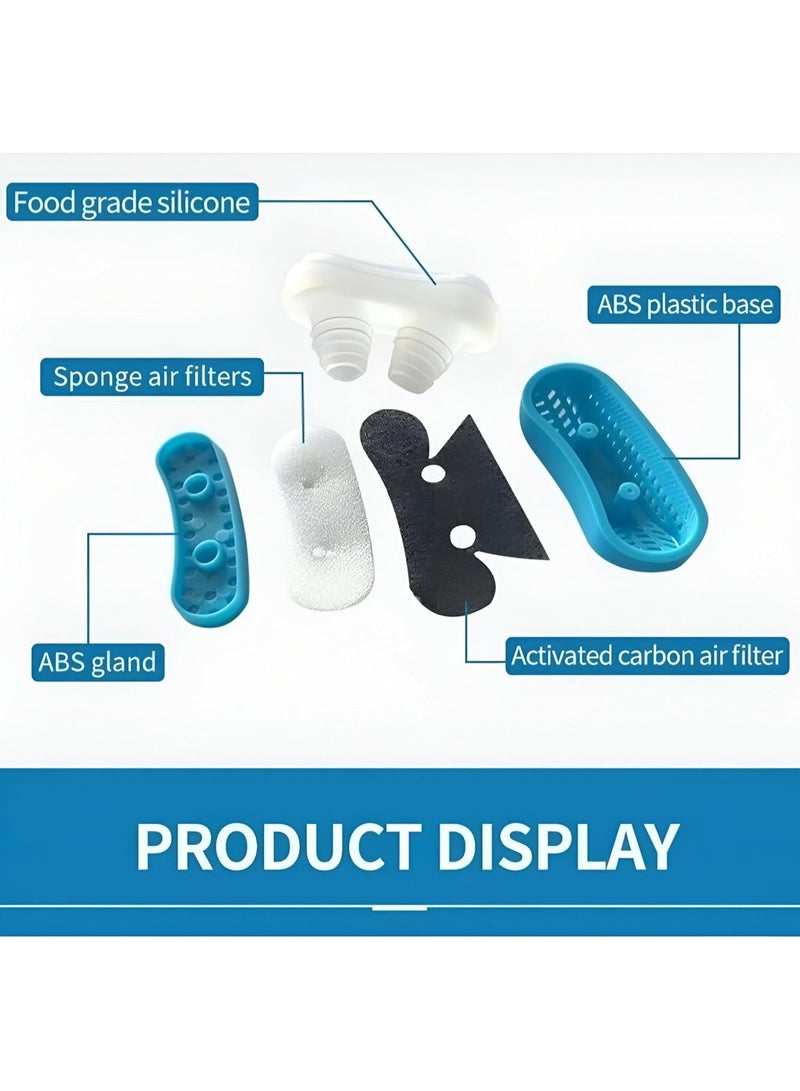 جهاز مضاد للشخير 2 في 1 مع منقّي هواء للأنف – مشبك أنف سيليكون لتحسين التنفس وتخفيف احتقان الأنف وتقليل الشخير للرجال والنساء - Image 4
