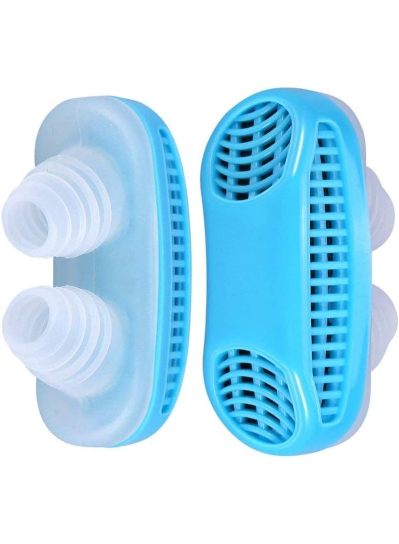 جهاز مضاد للشخير 2 في 1 مع منقّي هواء للأنف – مشبك أنف سيليكون لتحسين التنفس وتخفيف احتقان الأنف وتقليل الشخير للرجال والنساء - Image 1