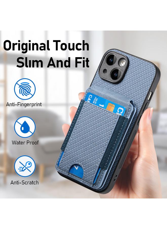 اس-توب جراب هاتف iPhone 11 من ألياف الكربون مع حامل محفظة عمودي قابل للطي - Image 5