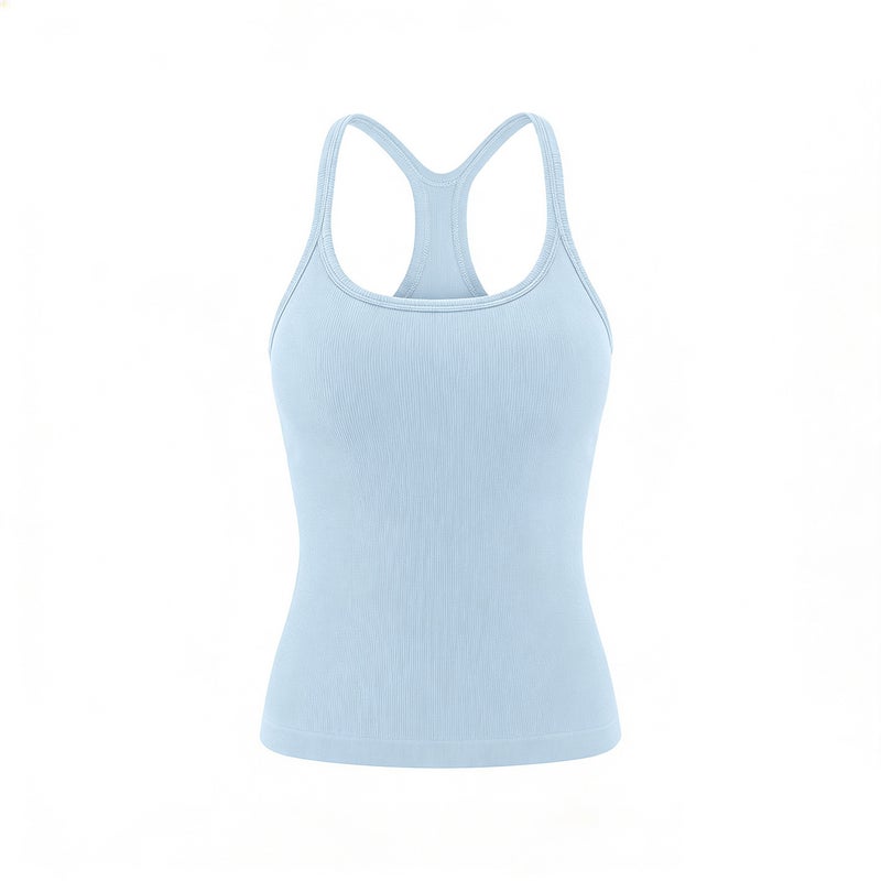 Women's U-Neck Slim Fit Camisole Top with Padded Bra for Summer - Image 4