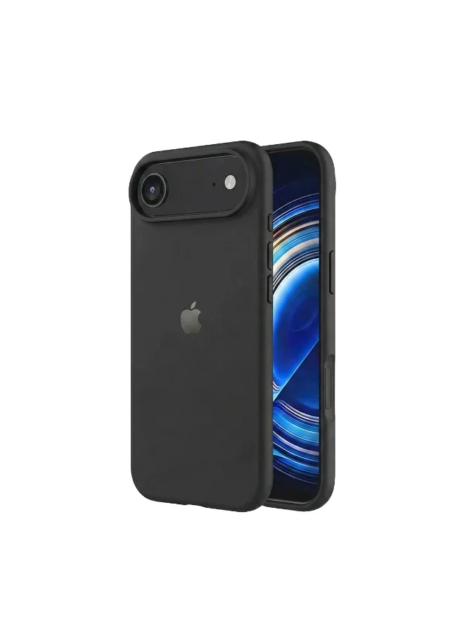 Mobcos Mobcos iPhone 17 Air Black Logo Premium Silicone Magnetic Wireless Charging Case for iPhone | Silky Soft Touch | Military-Grade Shockproof Protection | Strong Magnetic Compatibility | Luxury Slim Cover