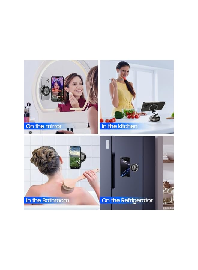 S-TOP Car Phone Holder Magnetic for Dashboard and Windshield, 360° Adjustable Foldable Phone Mount with Strong Suction Cup & N52 Magnet for iPhone 17/16/15/14/13/12 Series and MagSafe Phones - Image 4