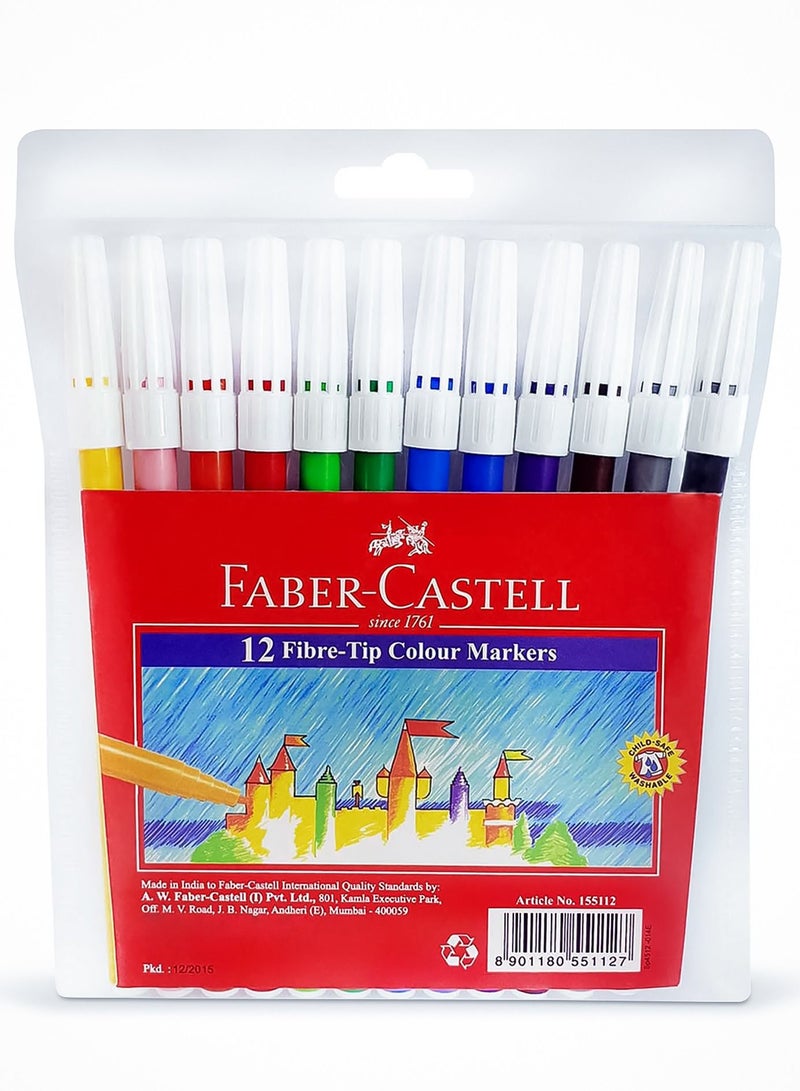 FABER-CASTELL School essentials, Drawing Book A4 120Gsm 36 Sheets + Washable Jumbo Wax Crayons 12Colours Round 90Mm + Washable Felt Pen 12Colours - Image 2