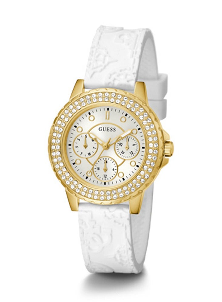 GUESS Women's Analog Round Shape Silicone Wrist Watch GW0411L1 - 36 Mm - Image 4