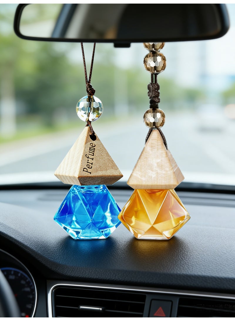 جي اس دن قلادة عطر للسيارة، قطعتان، عطر خفيف يدوم طويلًا، إكسسوارات داخلية للسيارة، زينة للعلاج بالروائح، قلادة زيوت عطرية - Image 1