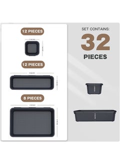 Voxmix VOXMIX 32 Piece Interlocking Bin Pack Granite VALUE COLLECTION Customizable MultiPurpose Storage Durable Easy to Clean Black  - Image 5