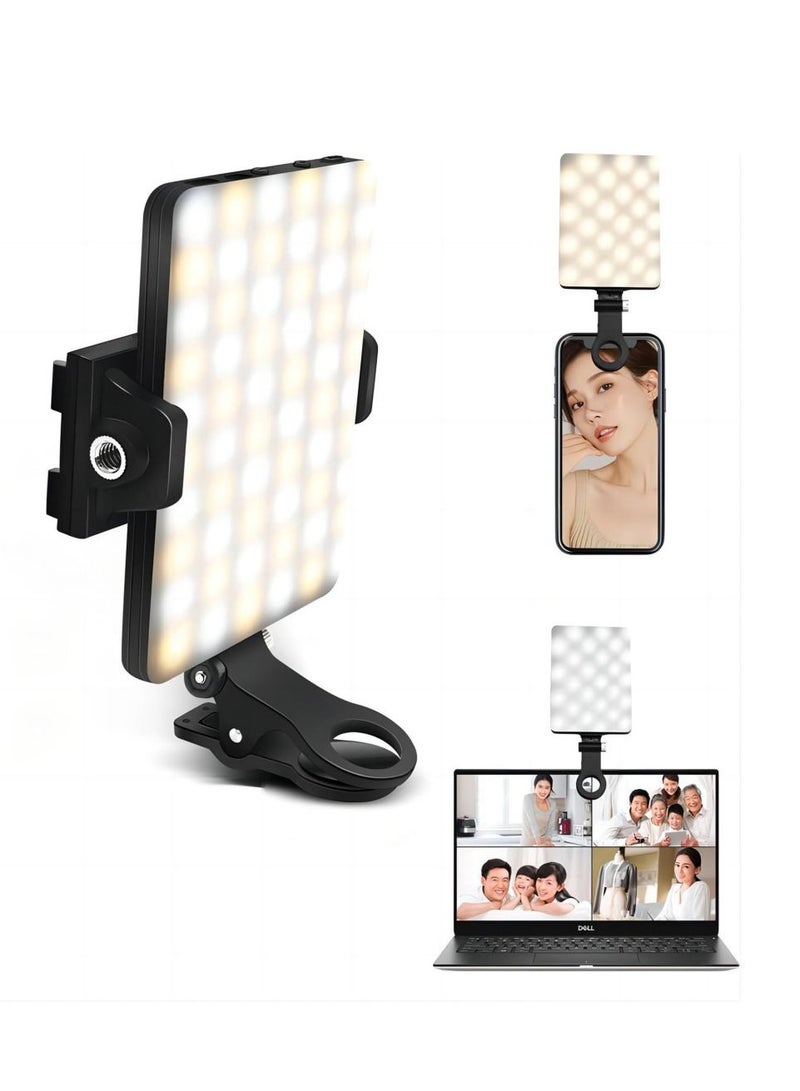 Cool Baby COOLBABY Selfie Light for Phone 60 LED Phone Light with Rechargeable Clip and Adjusted 3 Light Modes 2000mAh Video Light for Phone iPad - Image 1