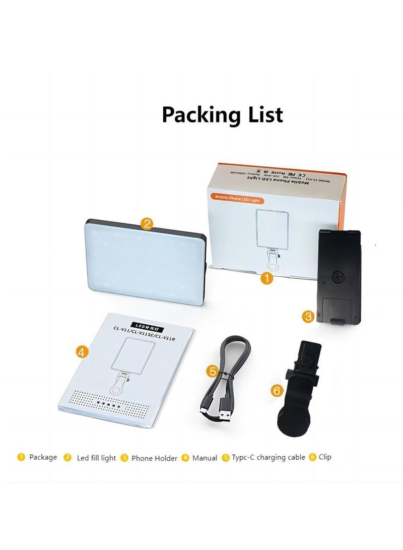 Cool Baby COOLBABY Selfie Light for Phone 60 LED Phone Light with Rechargeable Clip and Adjusted 3 Light Modes 2000mAh Video Light for Phone iPad - Image 5