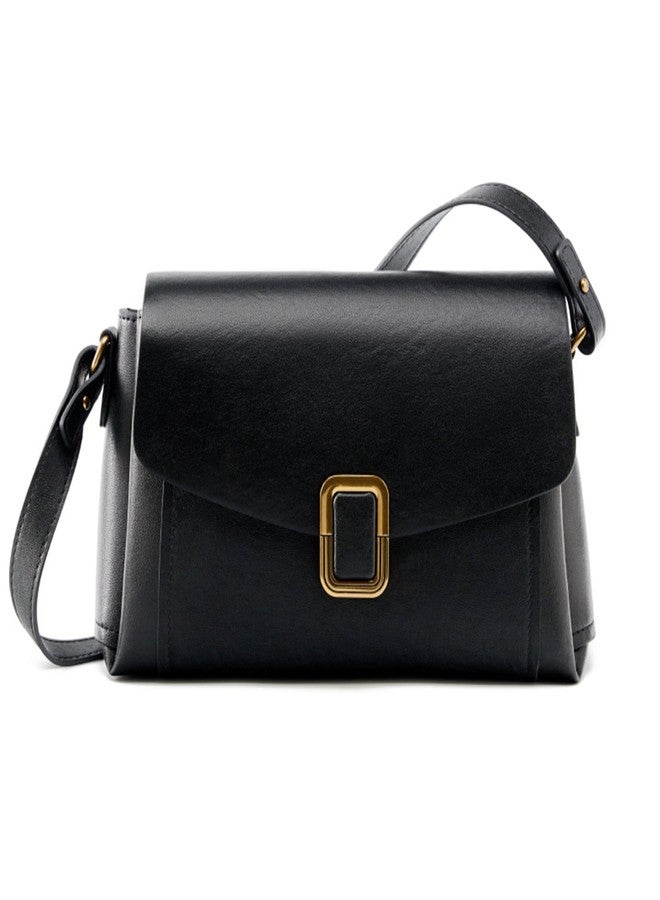 MoreFarther Genuine Leather Crossbody Bag for Women, Removable Satchel Adjustable Shoulder Bag, Black, 10.2 x 3.1 x 5.3 inches - Image 1