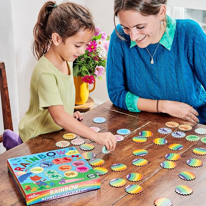eeboo : Rainbow Memory Matching Game - 24 Pairs to Memorize & Match, Colors & Animals, Encourages Recognition, Concentration Skills, Kids Ages 5+ - Image 2