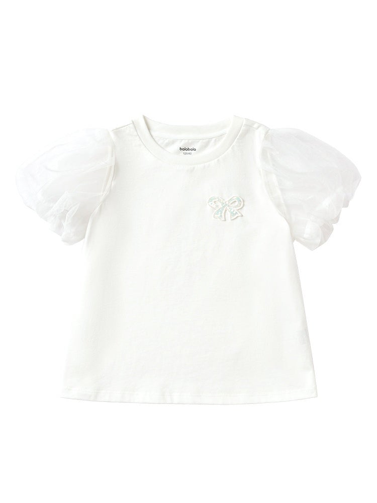 بالابالا تيشيرت بأكمام منفوخة للبنات - Image 1