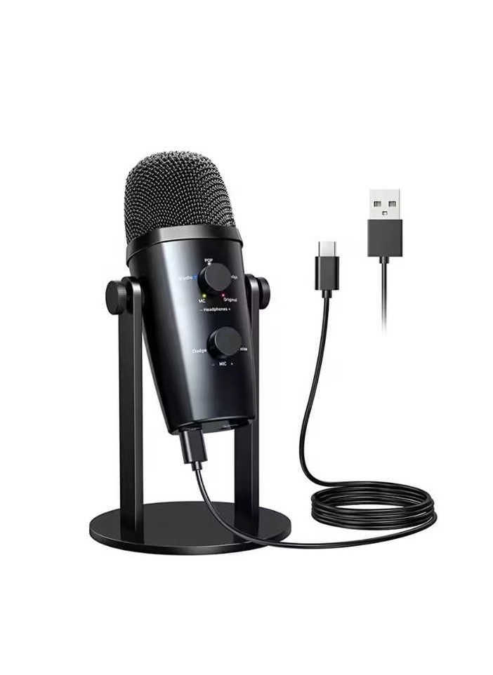 ELTRAZONE MC-PW10 Professional USB Microphone – Cardioid Condenser Mic with Noise Reduction, 4 Recording Modes, 3.5mm Headphone Monitoring, Plug-and-Play for PC, Mac, and Mobile – Ideal for Streaming, Podcasting, Gaming, and Voiceovers​ - Image 2
