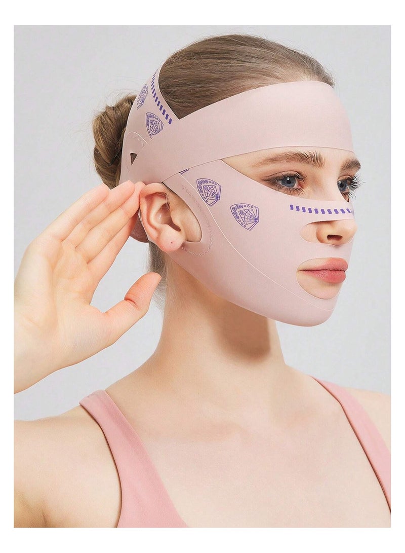 KHAJUL Women's Pink Elastic Seamless Jaw Face Mask, Suitable for Daily Wear  - Image 5