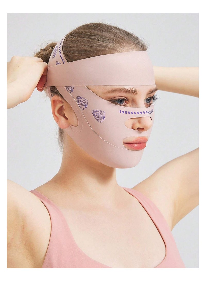 KHAJUL Women's Pink Elastic Seamless Jaw Face Mask, Suitable for Daily Wear  - Image 3