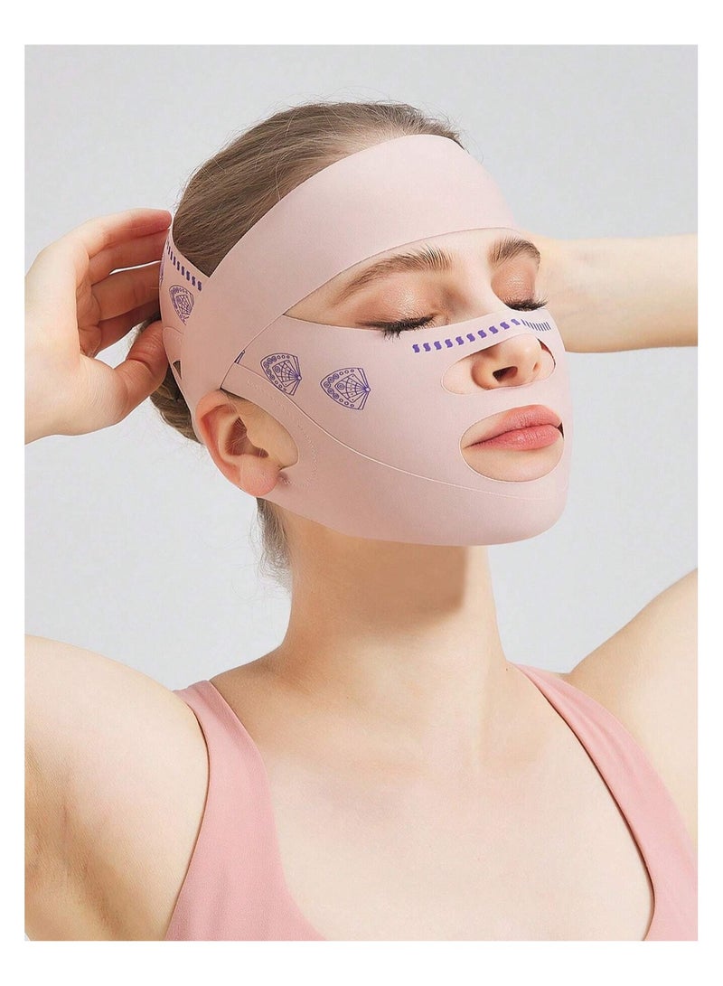 KHAJUL Women's Pink Elastic Seamless Jaw Face Mask, Suitable for Daily Wear  - Image 4