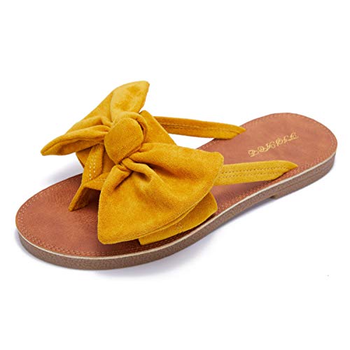 FISACE Womens Slip On Flip Flops Ring Toe Strappy Casual Summer Gladiator Flat Sandals - Image 1
