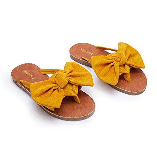 FISACE Womens Slip On Flip Flops Ring Toe Strappy Casual Summer Gladiator Flat Sandals - Image 5