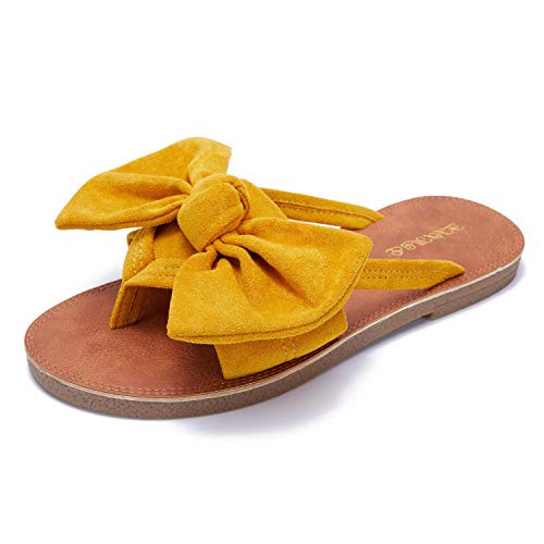 FISACE Womens Slip On Flip Flops Ring Toe Strappy Casual Summer Gladiator Flat Sandals - Image 4