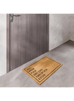 Home Box Check List Printed Coir Doormat with PVC Back 90 x 60 cm  - Image 1