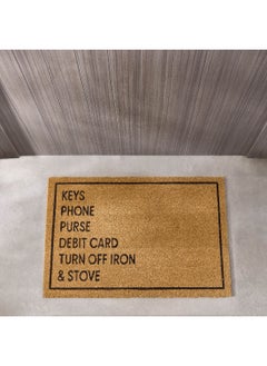Home Box Check List Printed Coir Doormat with PVC Back 90 x 60 cm  - Image 2