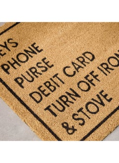 Home Box Check List Printed Coir Doormat with PVC Back 90 x 60 cm  - Image 3