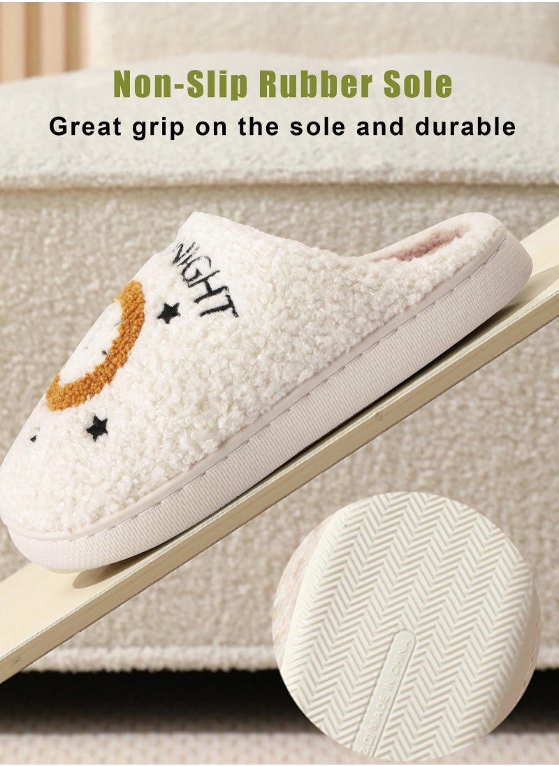 URbazaar - Meet Me at Midnight Bedroom Slippers for Women Men Couple Plush Fuzzy Cozy House Slippers Autumn and Winter Warm Indoor Outdoor Lightweight Soft Slides - Image 1