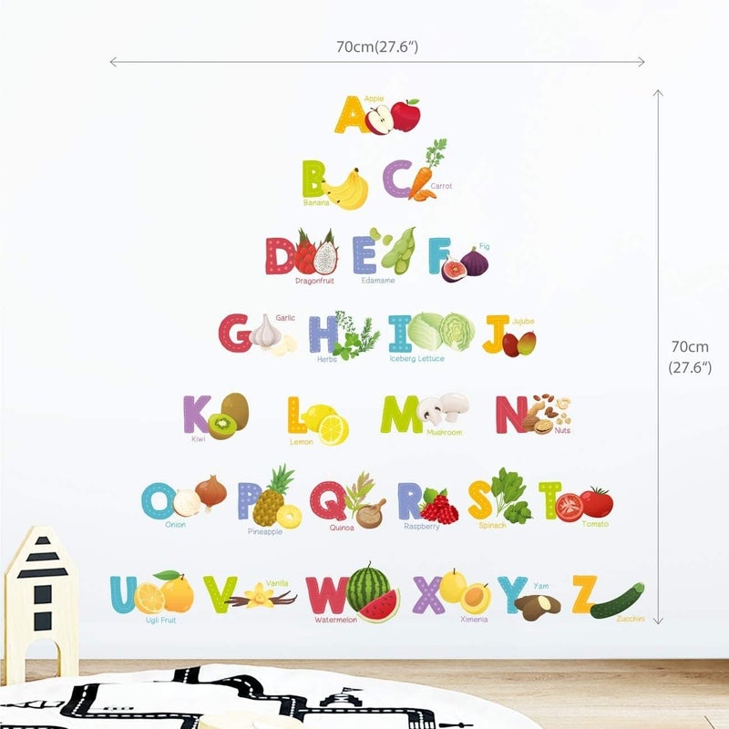 bpa Fruit and Vegetable Alphabet Kids Wall Stickers - Image 3