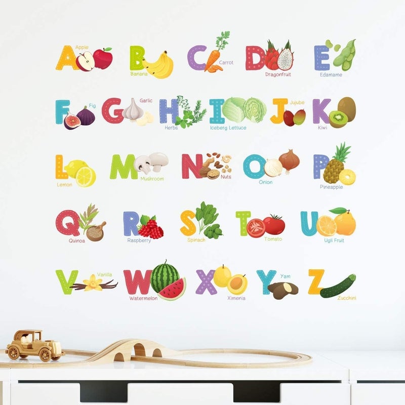 bpa Fruit and Vegetable Alphabet Kids Wall Stickers - Image 2