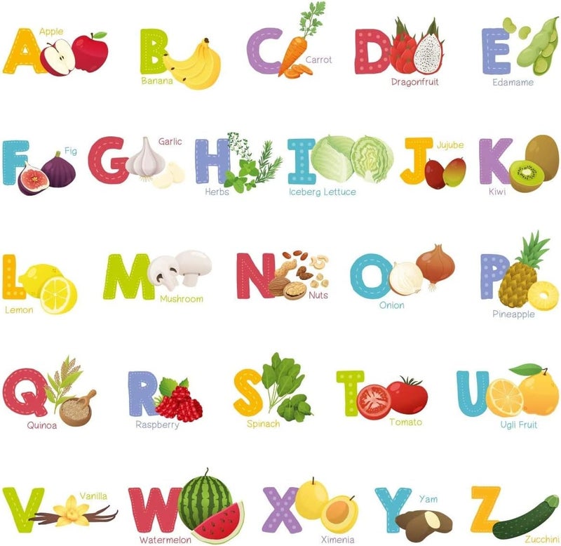 bpa Fruit and Vegetable Alphabet Kids Wall Stickers - Image 1