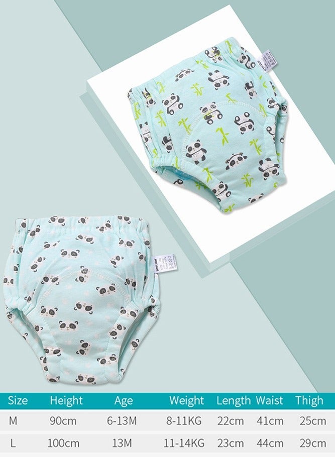 insular 6 Layer Breathable Cotton Training Pants for Baby, Reusable Toddlers Kids Potty Training Underwear, Size L, 2 Count - Image 2