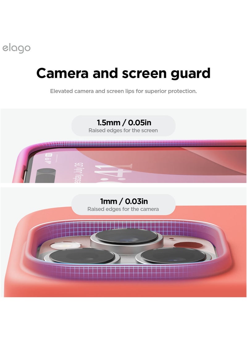 Elago Liquid Silicone for iPhone 16 Pro MAX Case Cover Full Body Protection, Shockproof, Slim, Anti-Scratch Soft Microfiber Lining - Pomelo Pink - Image 5