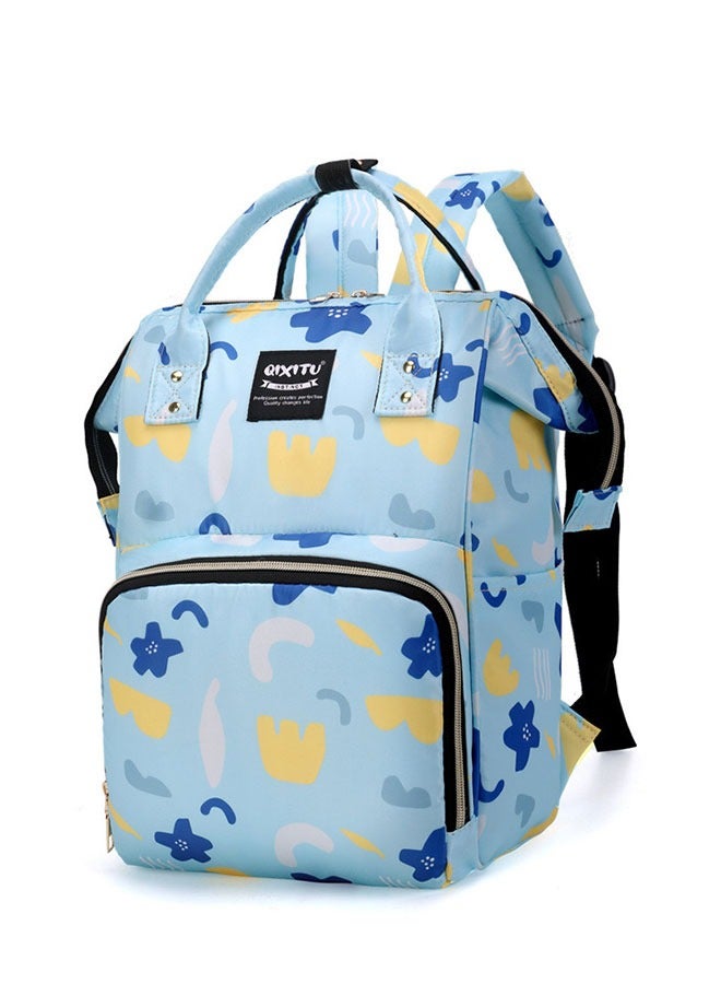 One Shoulder Large Capacity Portable Baby Diaper Bag - Blue - Image 1