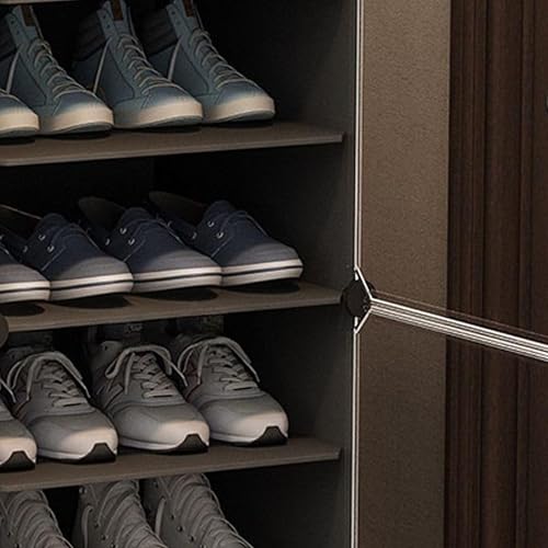AYSIS 18 Shelf DIY Shoe Rack Box Organizer ^ Multi-Purpose Plastic Shoe Rack for Home, PP Plastic Home Rack with Door for Entryway, Chappal Slipper Shoe Stand【Grey, 18-Shelf-6-Door】 - Image 4