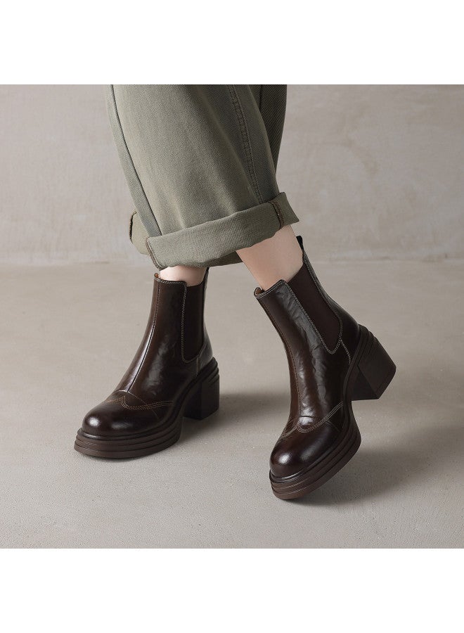 AME Personality Retro Chelsea Boots 2025 New British Style Topstitch Design Ankle Boots Women Versatile Short Boots - Image 4