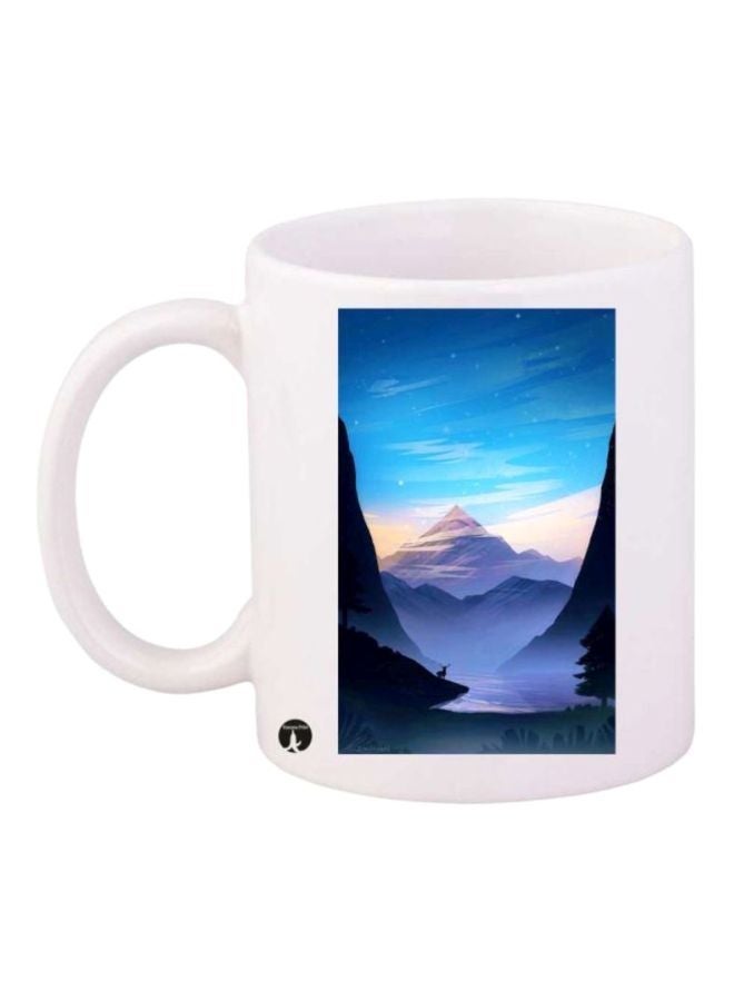 RYN Nature Printed Mug White/Black/Blue