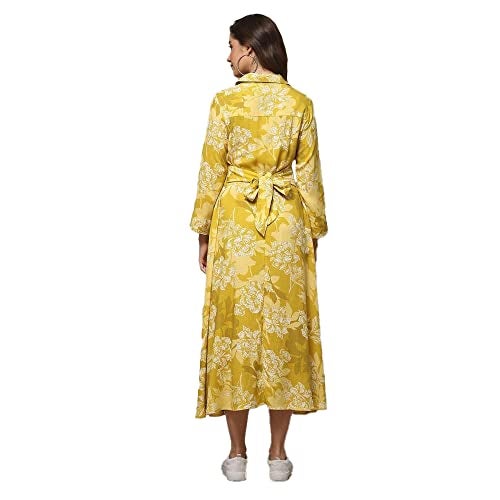 Biba Women's Olive Rayon Straight Printed Maxi Dress 2XL - Image 3